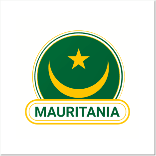 Mauritania Country Badge - Mauritania Flag Posters and Art